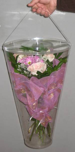 Купить прозрачные пластиковые коробки для цветов
